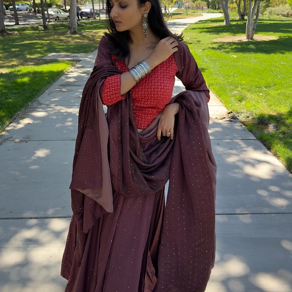 Rust Lehenga Set - Picture 7 of 9